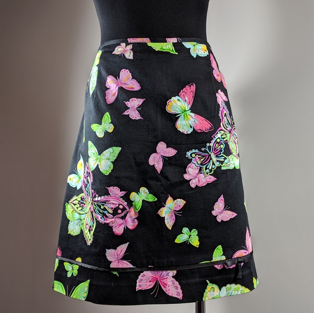 Credo Butterfly Skirt Black Neon Sequins